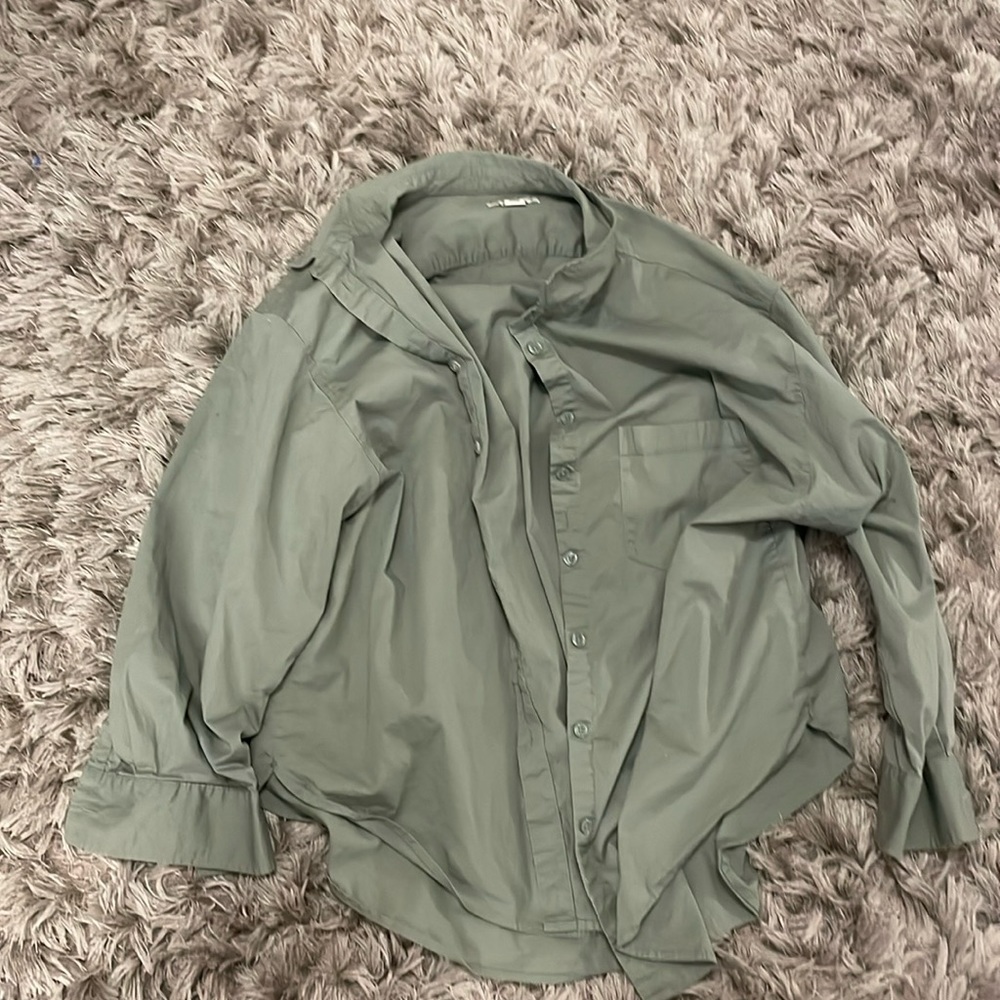 Ava & Avi green button down shirt. 1x